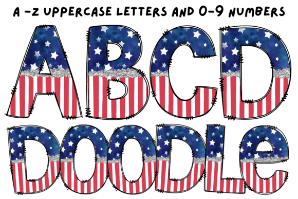 America's Spirit in Every Letter: The Watercolor Doodle Alphabet