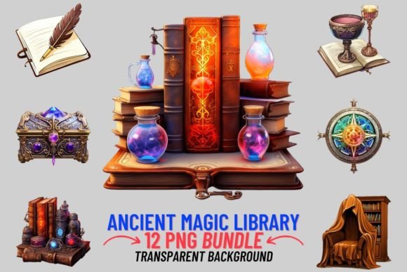 Ancient Magic Library Sublimation Bundle: Crafting Enchanting Visuals