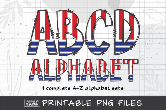 Bring Festive Spirit to Your Projects with Patriotic Alphabet Doodle Sublimation