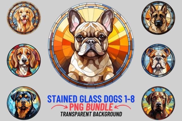 Captivating Canine Artistry: The Stained Glass Dogs Sublimation Collection
