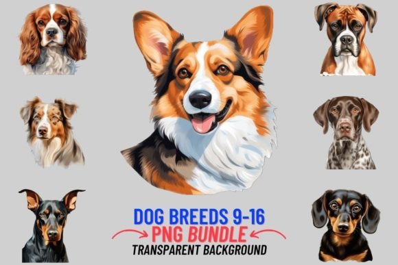 Creative Uses for Watercolor Dog Breeds Sublimation 9-16