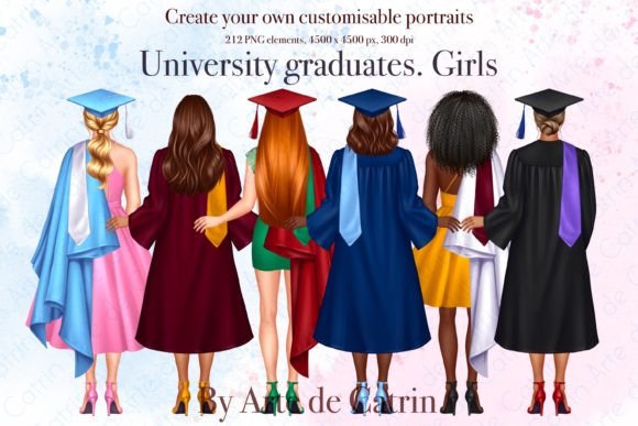 Designing with University Graduates Girls Clipart: A Creative Toolkit