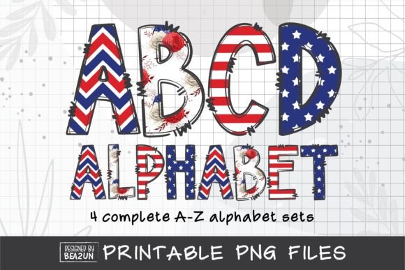 Elevate Your Patriotic Projects with a 4th of July Alphabet PNG