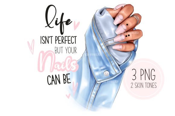 Fashion Nails Clipart: Manicure Illustrations for Modern Design