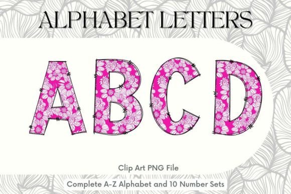 Floral Doodle Alphabet: Hand Drawn Flower Lettering