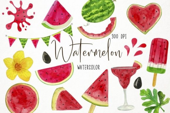 Freshen Your Projects with Watercolor Watermelon Clipart