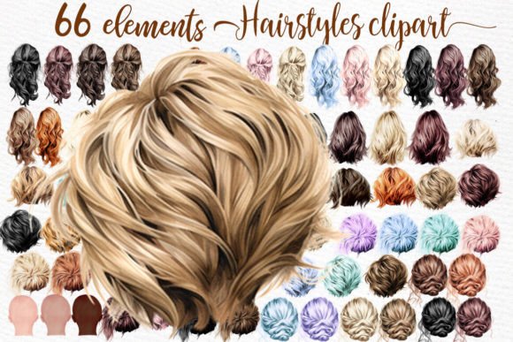 Hairstyles Clipart: A Watercolor Collection for Girls' Designs