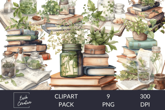 Herbalist Books & Notes Watercolor: Botanical Elegance in Design