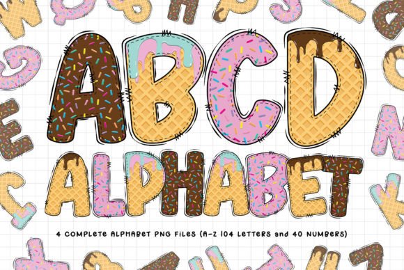Ice Cream Summer PNG Sublimation: The Playful Doodle Alphabet for Every Designer