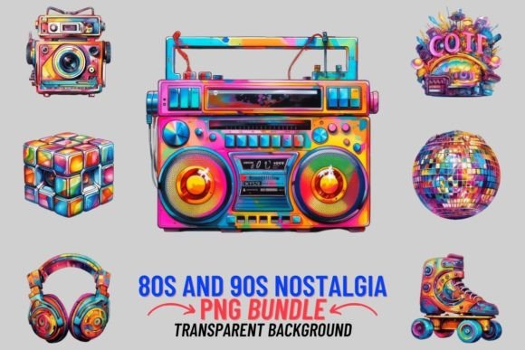 Revive the Vibe: 80s Retro Nostalgia 12 PNG Sublimation
