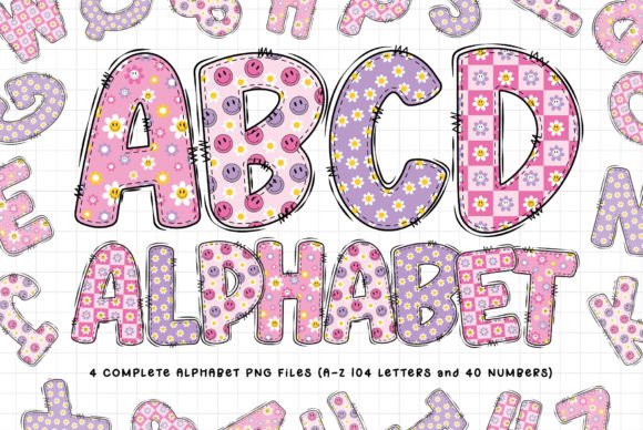 Smiley Face Doodle Alphabet: A Playful Design Asset