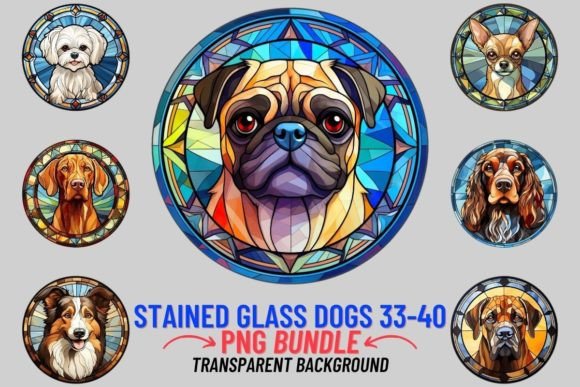 Stained Glass Dogs Sublimation: A Unique Visual Asset