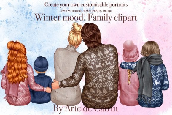 Warmth and Whimsy: Crafting with Winter Mood Family Clipart