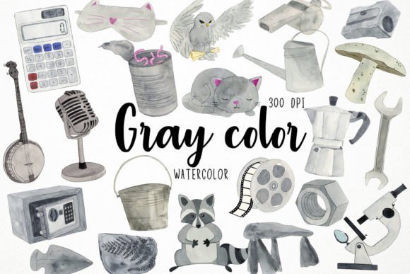 Watercolor Gray Color Clipart: Sophisticated Textures for Modern Design